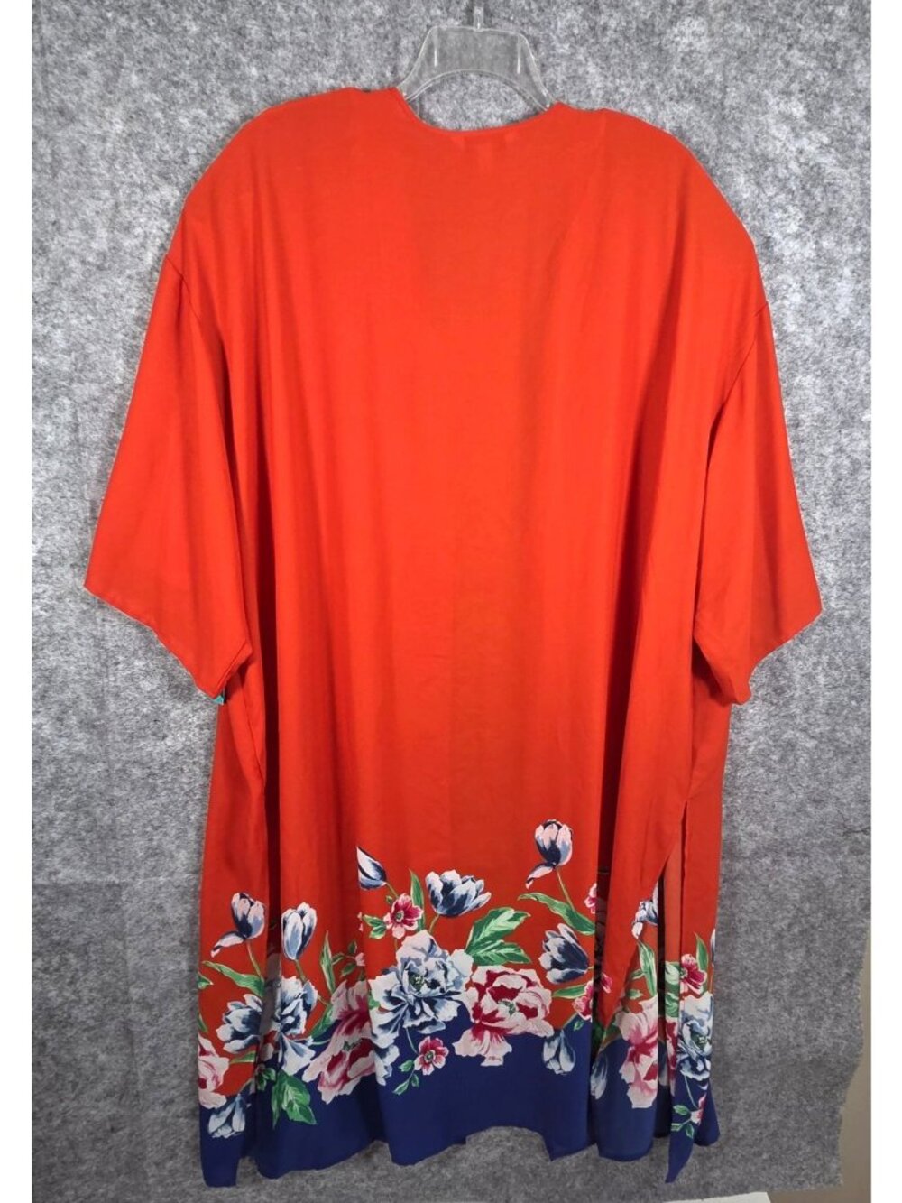 The Pioneer Woman Kimono Duster Womens 2X 3X Orange Blue Floral Butterfly Cover - Picture 5 of 11